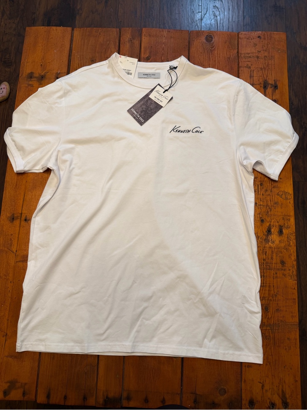 Kenneth Cole White Short-Sleeve Logo Tee